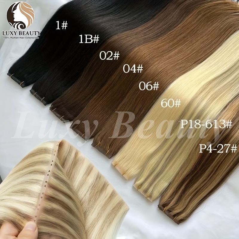 Invisible Tape In Extensions Real Hair - Brown Butterfly Hole Weft Hair Extensions
