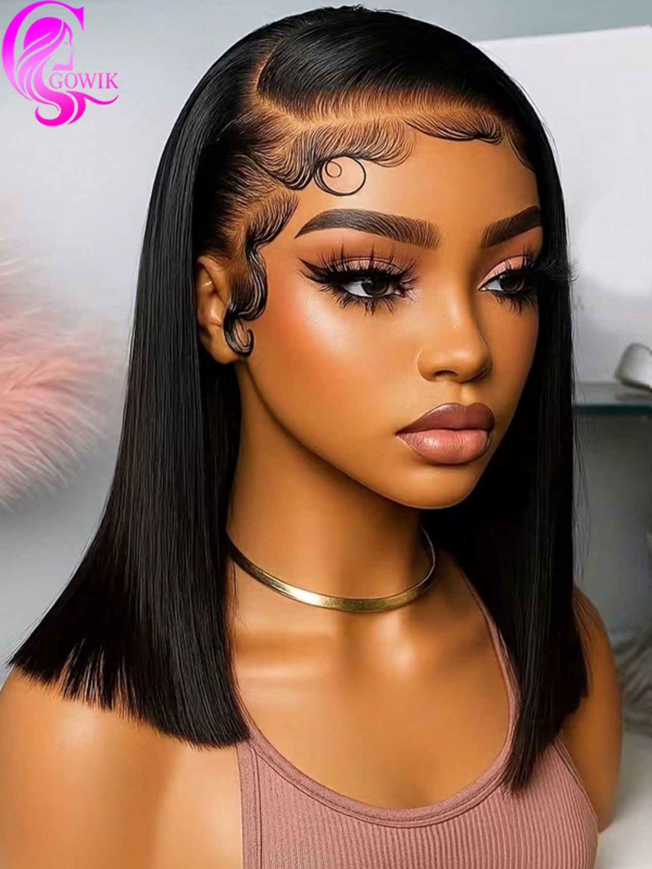 Pre Parted 13X4 Lace Front Bob Wig - Gowik 250% Density 13x4 Lace Frontal