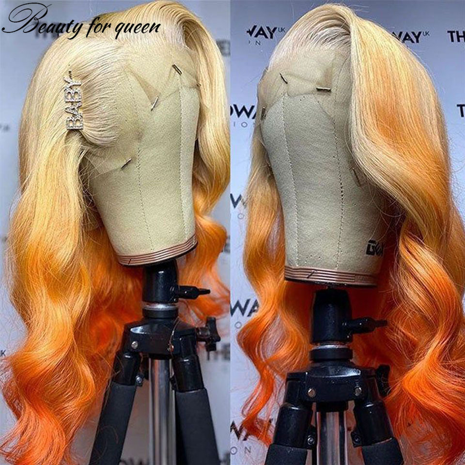 613 Blonde Body Wave Lace Front Wig - Ginger 613 Orange Body Wave Transparent