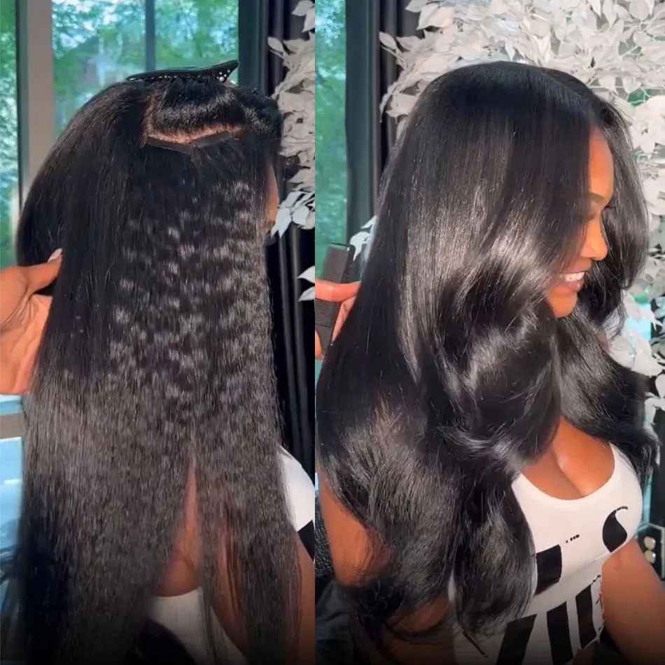 Invisible Tape In Extensions Real Hair - Kinky Straight Tape in Hair Extensions