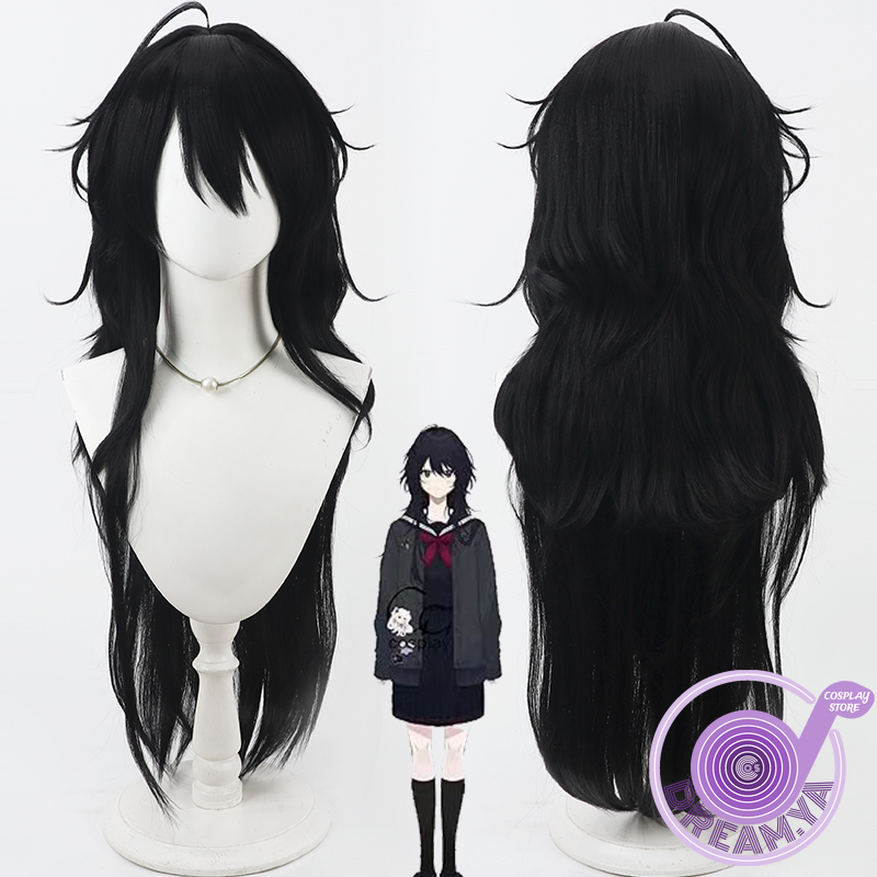 Synthetic Wigs - Kisaragi Ren Cosplay Wig Vtuber Black