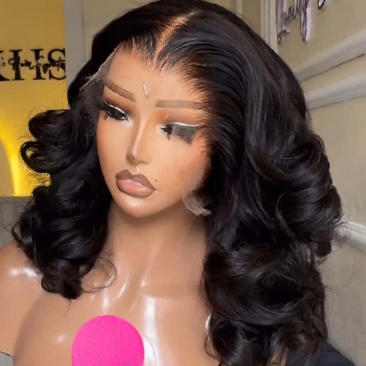 Pre Parted 13X4 Lace Front Bob Wig - Black Wig Short Bob Body Wavy
