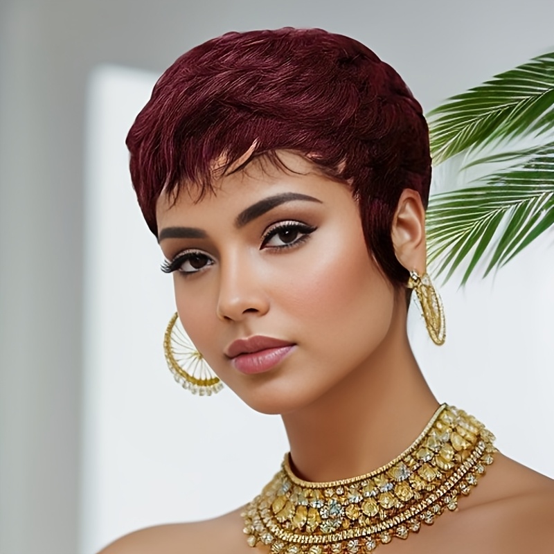 Short Pixie Cut Wig Human Hair Cheap - Red Wig Human Hair Short Pixie