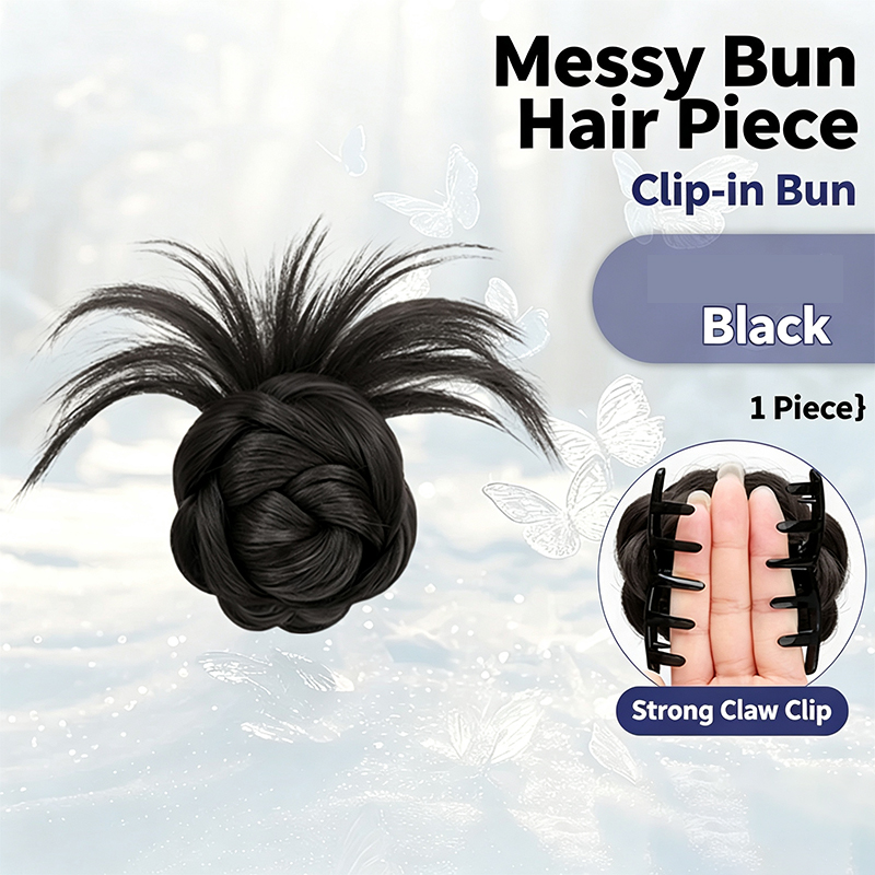 Claw Clip Messy Bun Hair Piece - Fluffy Spiky Messy Bun Hair Piece