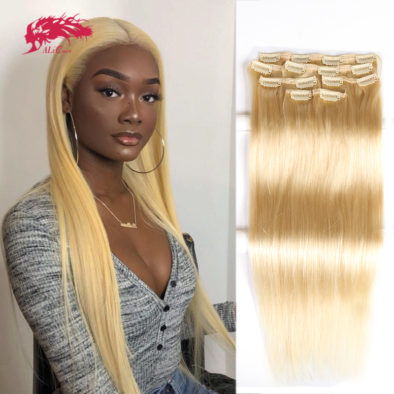 Seamless Clip In Hair Extensions Human Hair - Ali Queen 7Pcs Clip in Hair