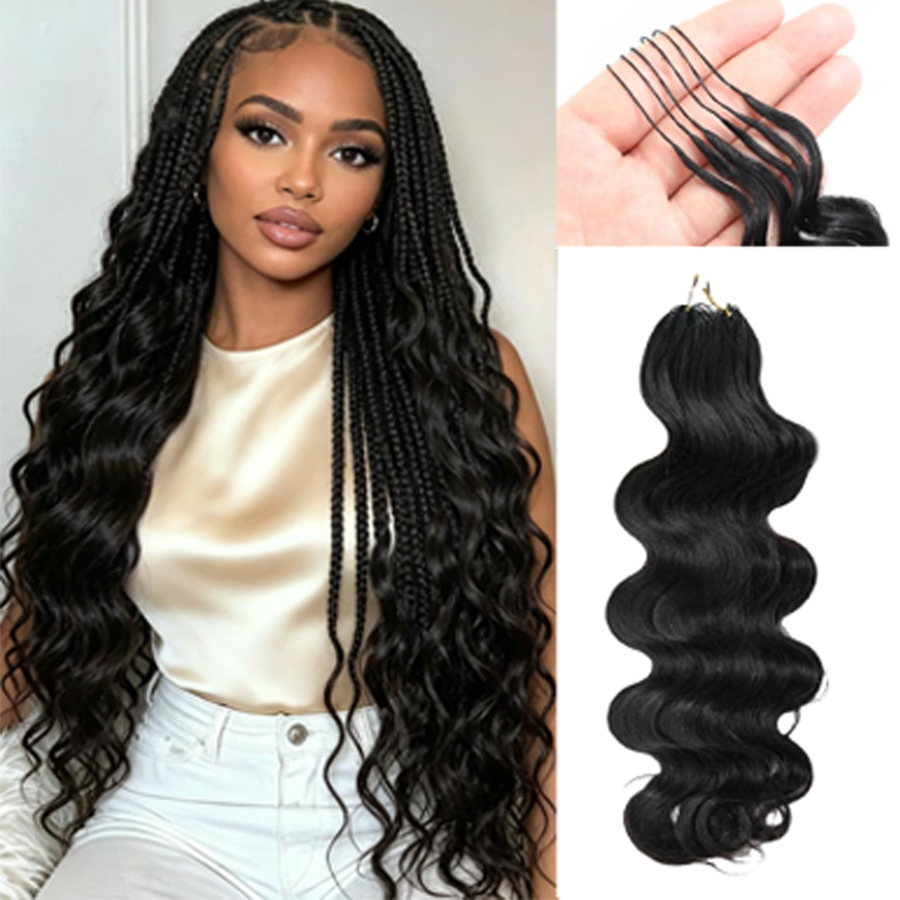 Water Wave Bulk Human Hair For Braiding - Knotless Pre Separated 100% Human Hair