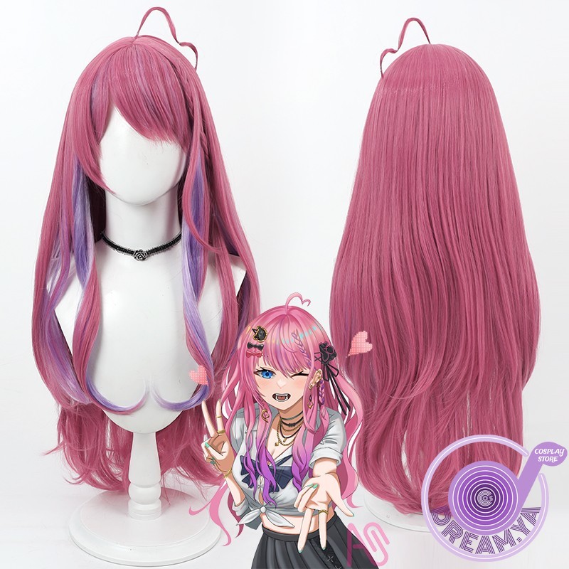 Synthetic Wigs - Kuramochi Meruto Cosplay Wig Vtuber Pink
