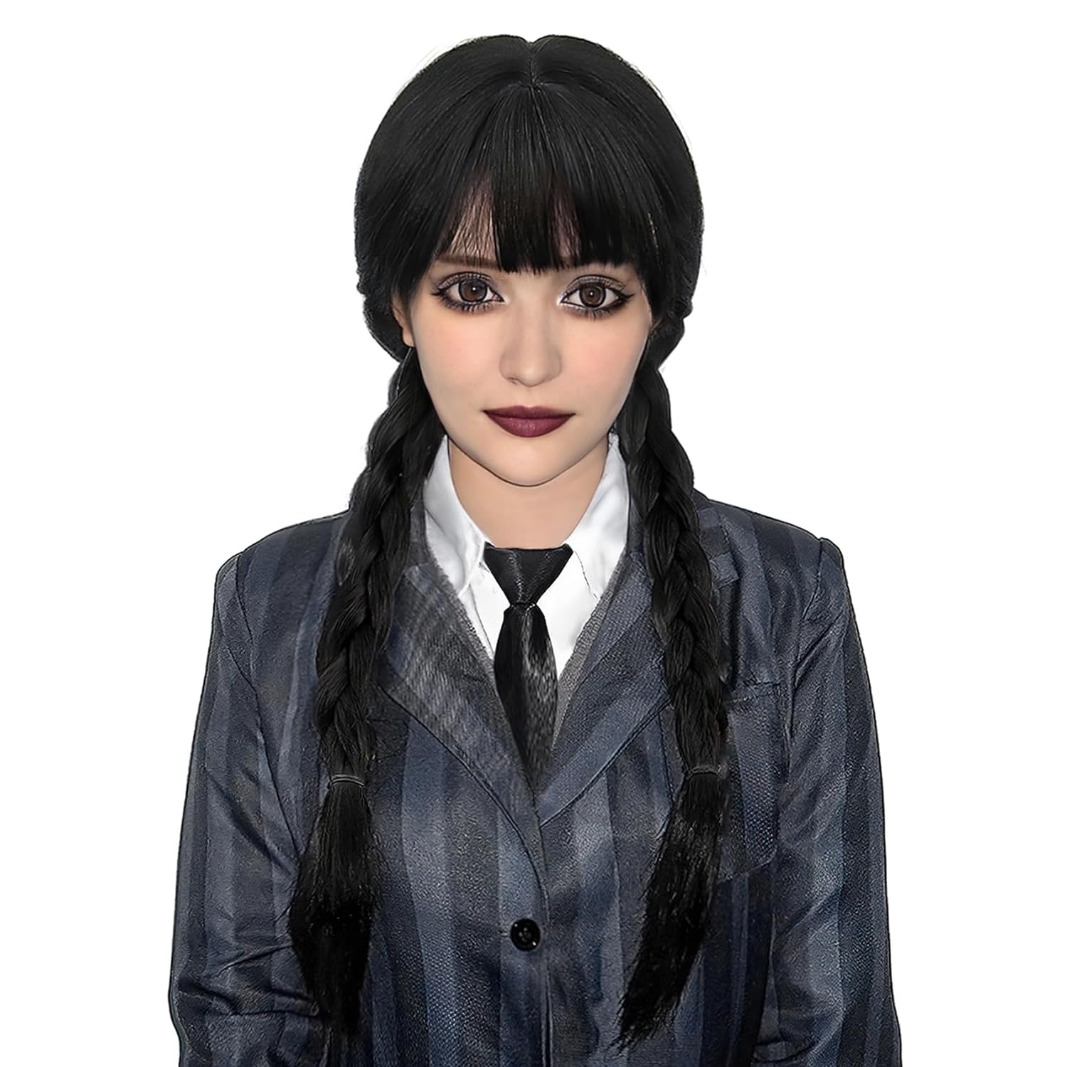 Synthetic Braided Wigs For Black Women - Long Black Braided Wig Widnesday Adams