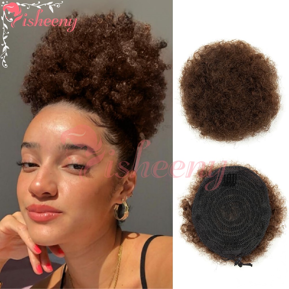 Drawstring Afro Curly Puff Ponytail - Isheeny Kinky Curly Afro Puff Drawstring