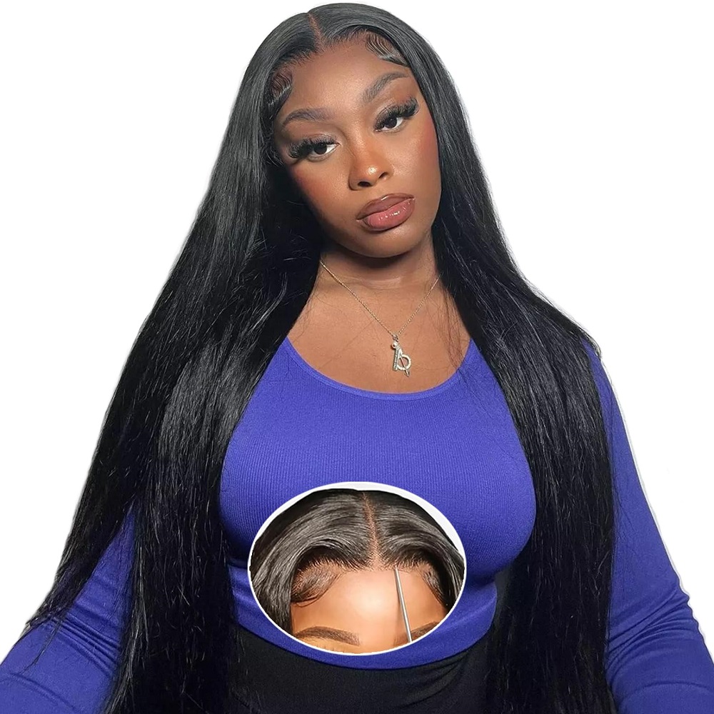 Human Hair Wigs - 7x6 HD Glueless Straight Closure Full