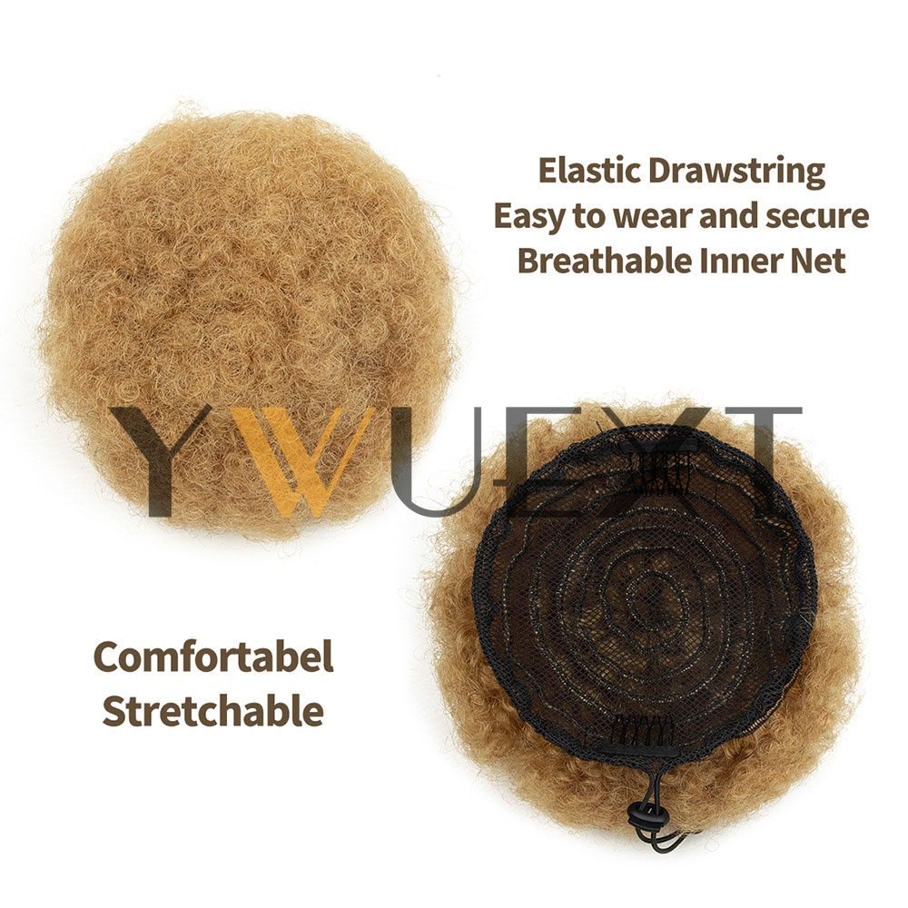 YWUEXT Honey Gold Afro Kinky P - Drawstring Afro Curly Puff Ponytail 评论和价格