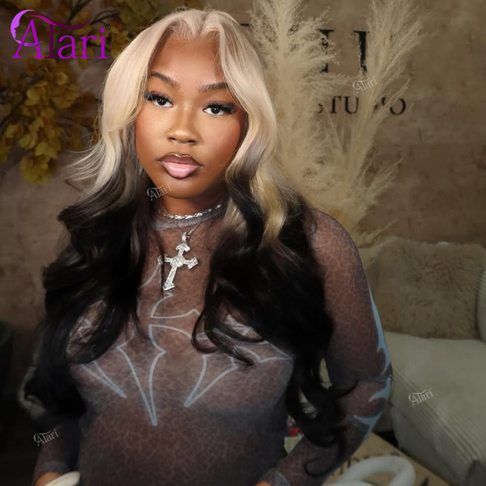 Ombre Blonde Black Body Wave H - 613 Blonde Body Wave Lace Front Wig 评论和价格