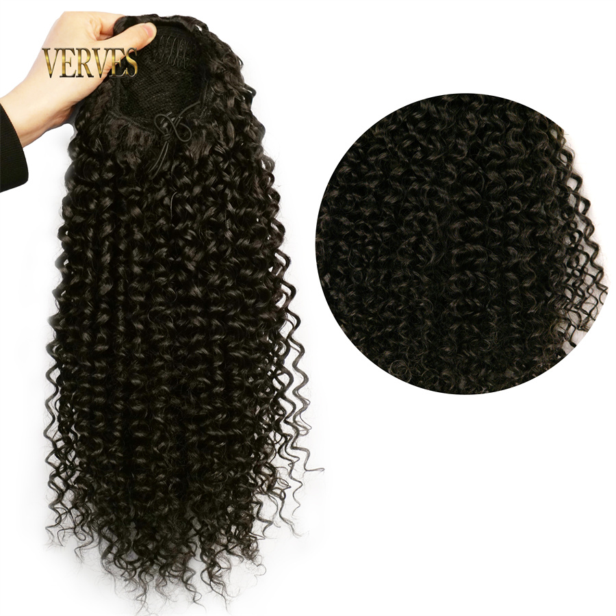 VERVES Synthetic Drawstring Pu - Drawstring Afro Curly Puff Ponytail 评论和价格