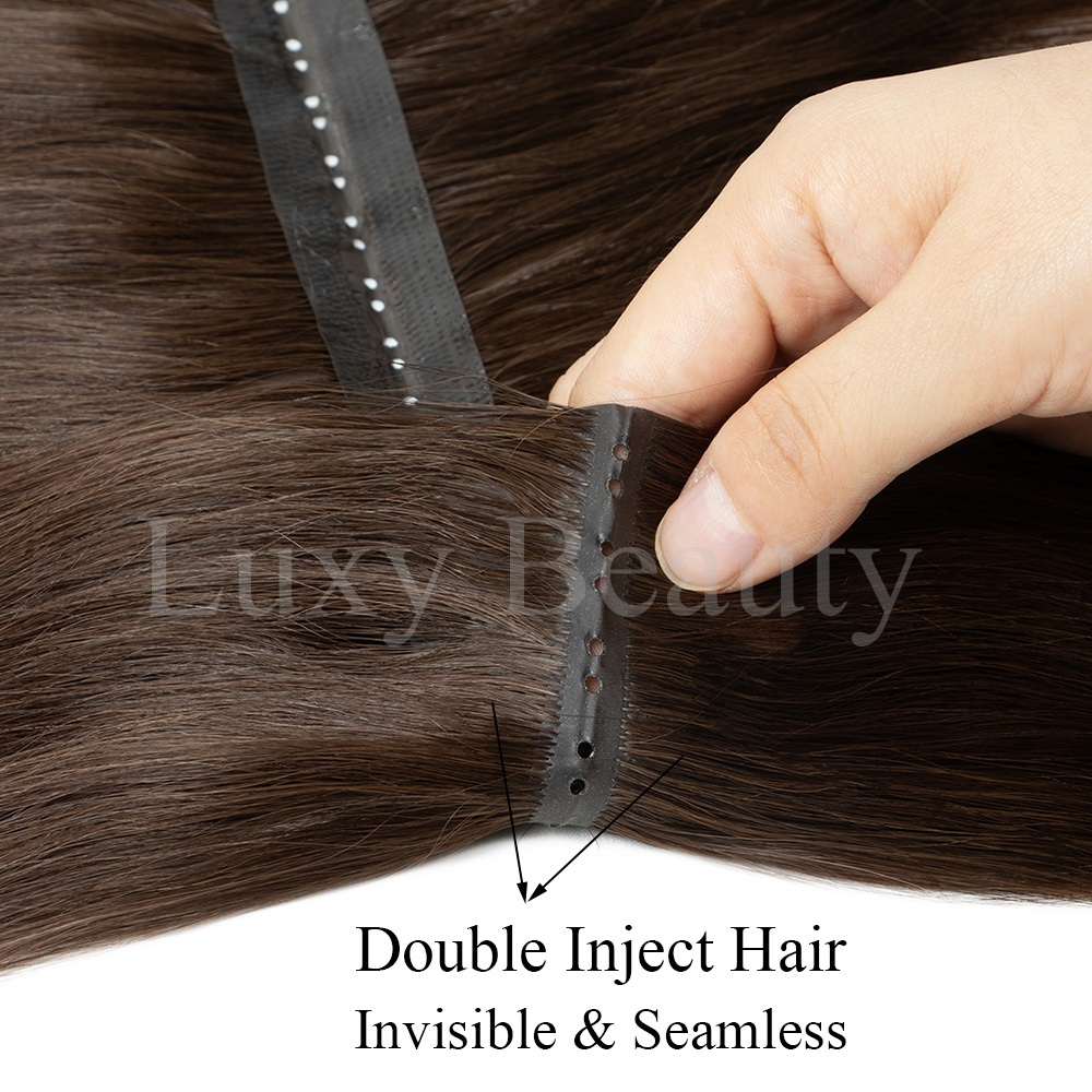 Brown Butterfly Hole Weft Hair - Invisible Tape In Extensions Real Hair 评论和价格