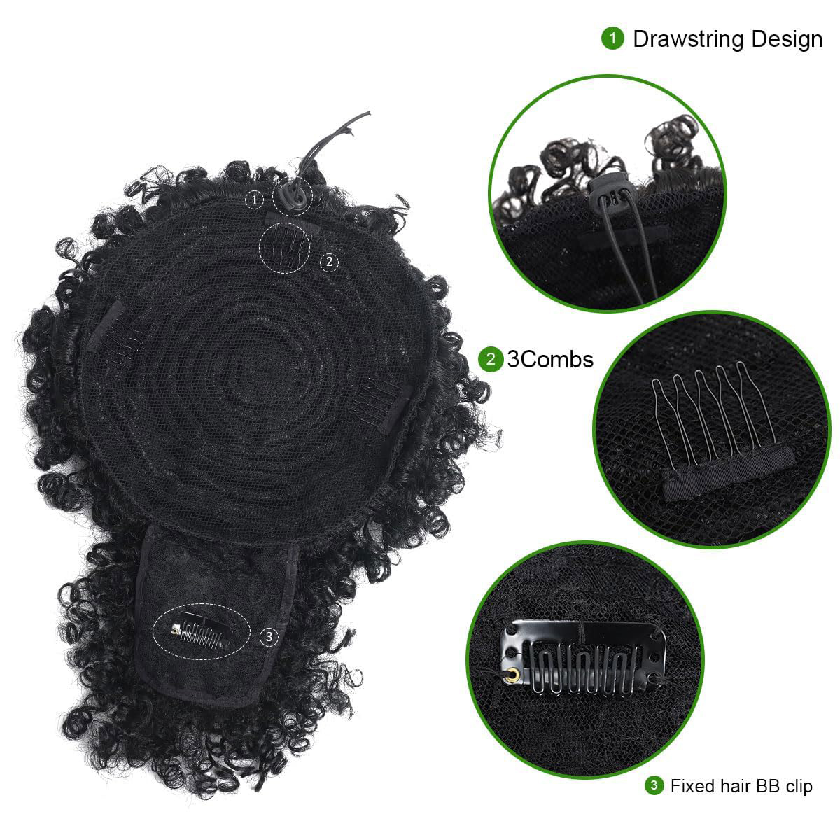 Afro Puff Kinky Curly Hair Upd - Drawstring Afro Curly Puff Ponytail 评论和价格
