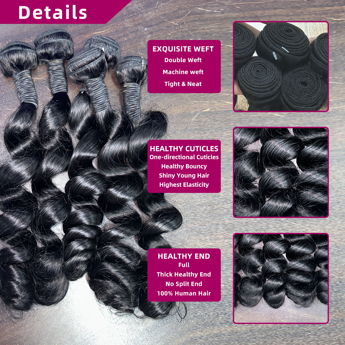 30 40 Inch Loose Wave Bundles  - Deep Wave 3 Bundles With Closure 评论和价格