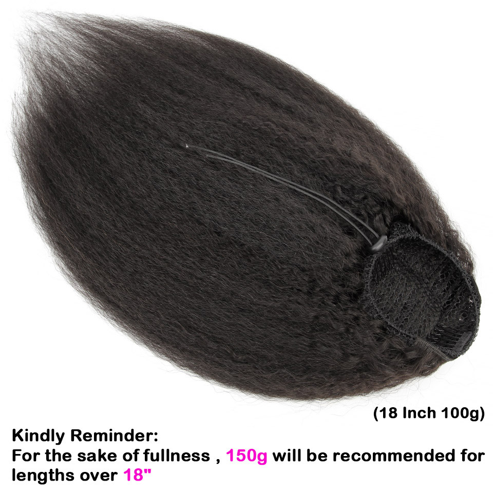 [Yvonne] Kinky Straight Drawst - Seamless Clip In Hair Extensions Human Hair 评论和价格