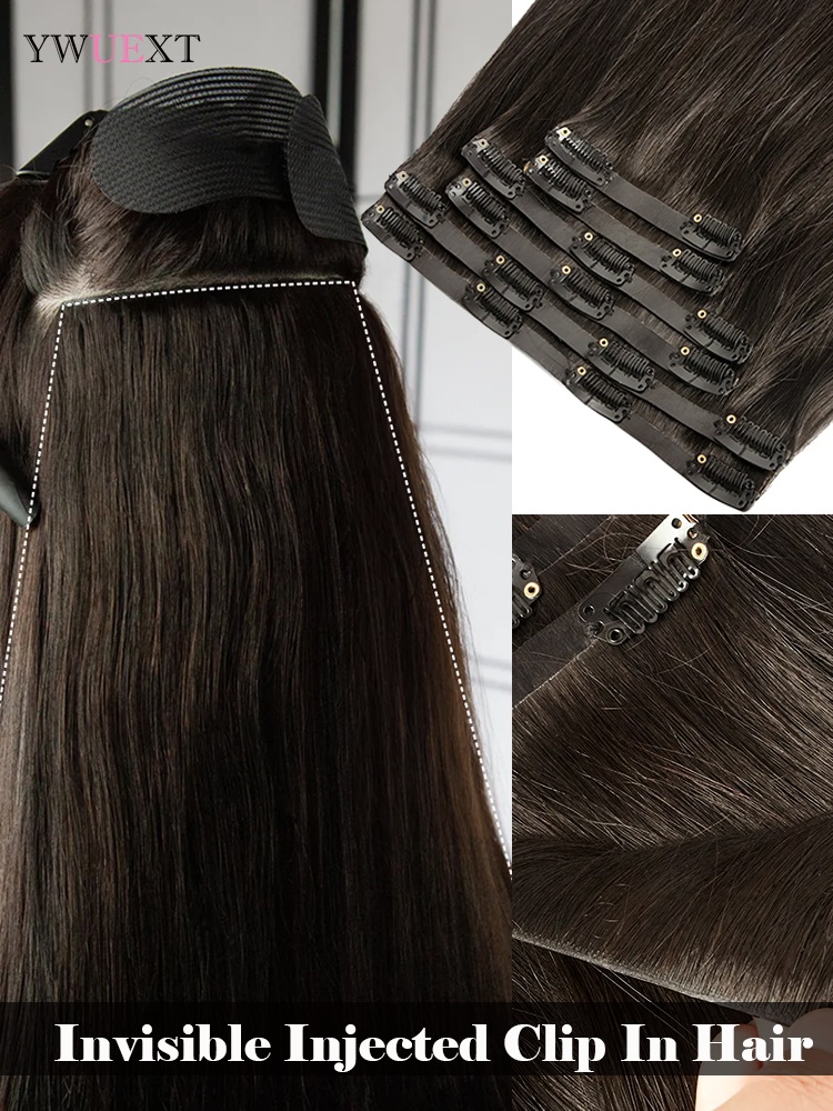 Invisible Clip in Hair Extensi - Seamless Clip In Hair Extensions Human Hair 评论和价格