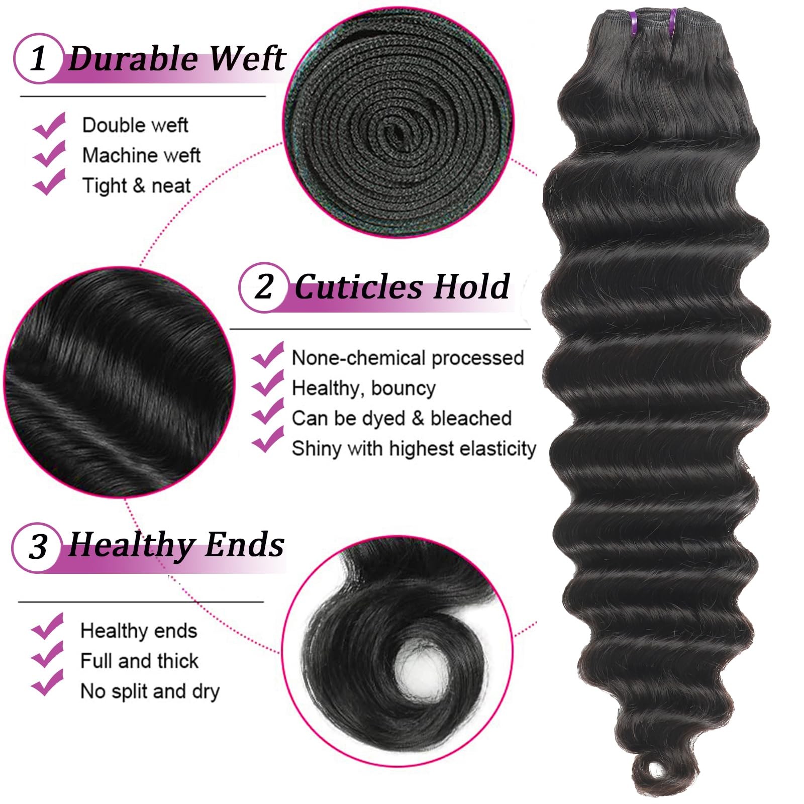 Loose Deep Wave Bundles With C - Deep Wave 3 Bundles With Closure 评论和价格
