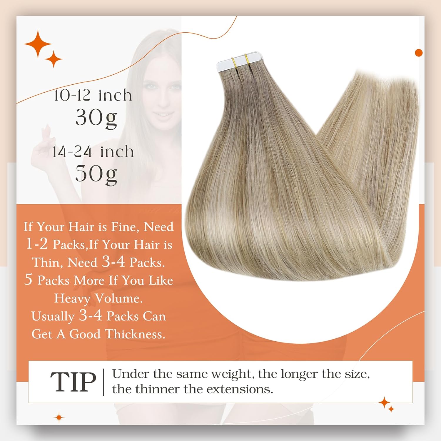 Full Shine Tape In Human Hair  - Invisible Tape In Extensions Real Hair 评论和价格