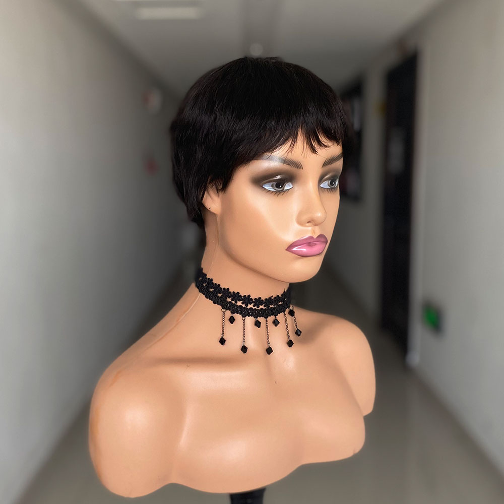 Short Straight Human Hair Wigs - Short Pixie Cut Wig Human Hair Cheap 评论和价格