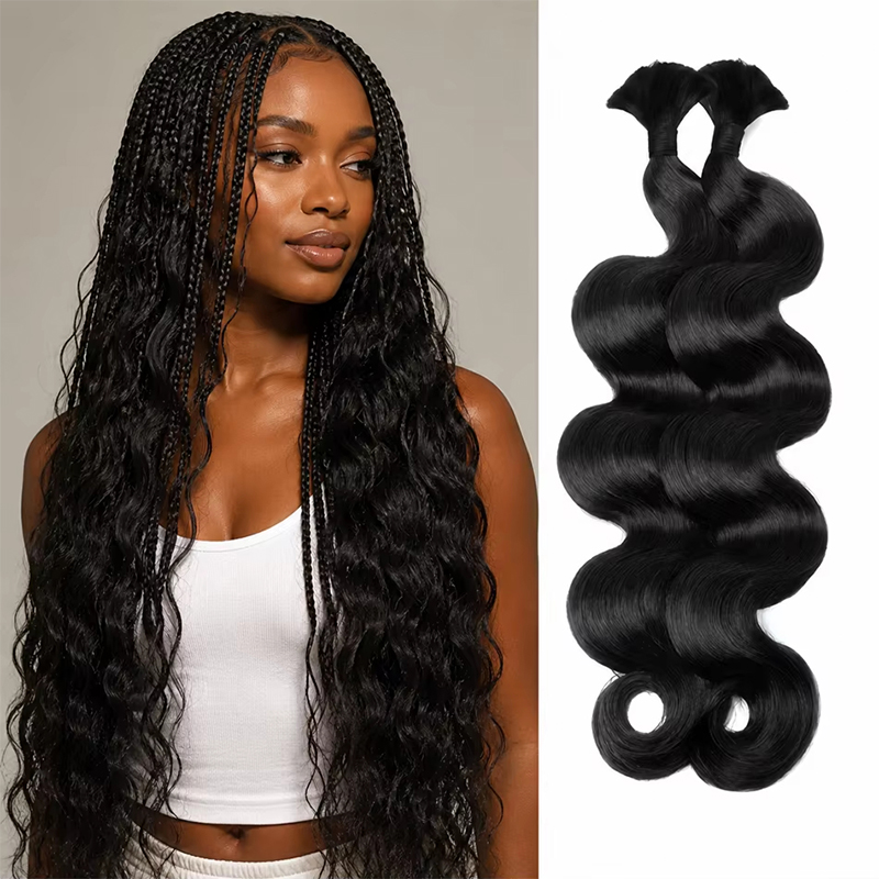 12A 12-30 Inch 1-5PCS Human Br - Water Wave Bulk Human Hair For Braiding 评论和价格