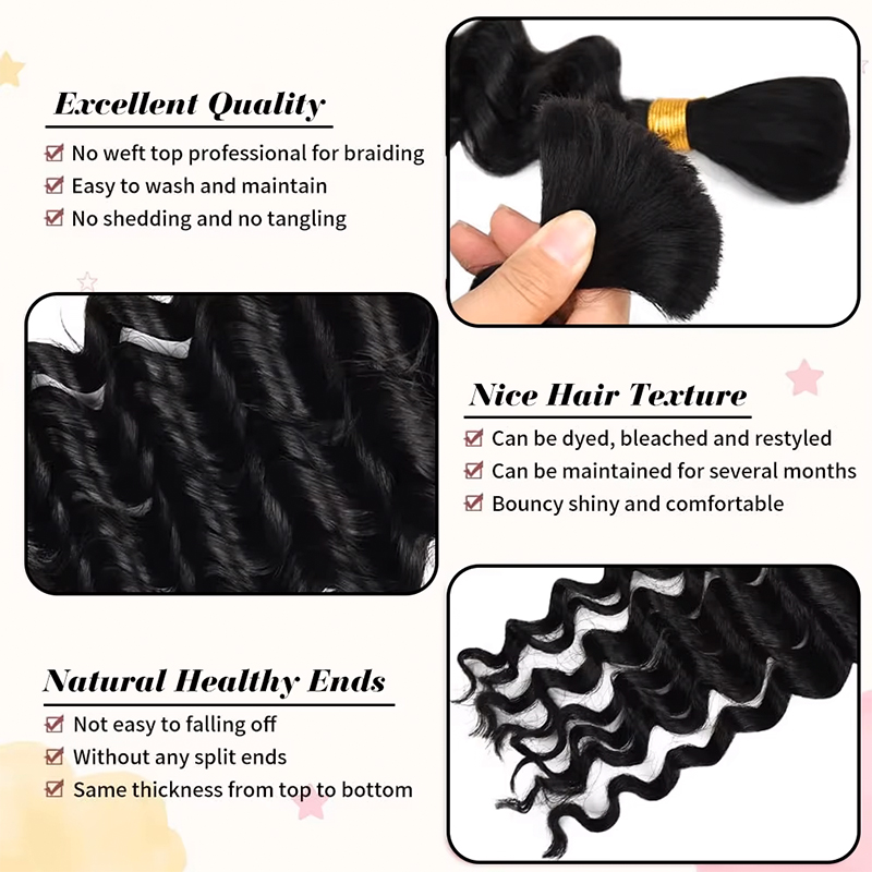 12A 12-30 Inch 1-5PCS Human Br - Water Wave Bulk Human Hair For Braiding 评论和价格