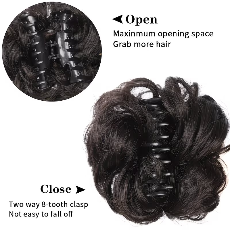 Synthetic Messy Bun Short Curl - Claw Clip Messy Bun Hair Piece 评论和价格