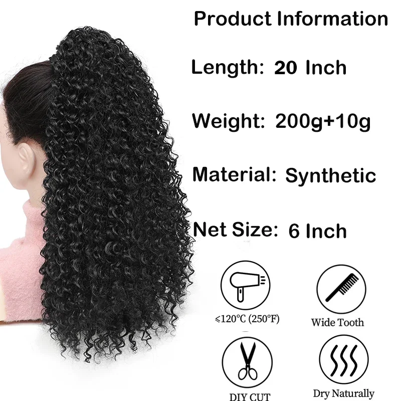 Long Kinky Curly Drawstring Po - Drawstring Afro Curly Puff Ponytail 评论和价格
