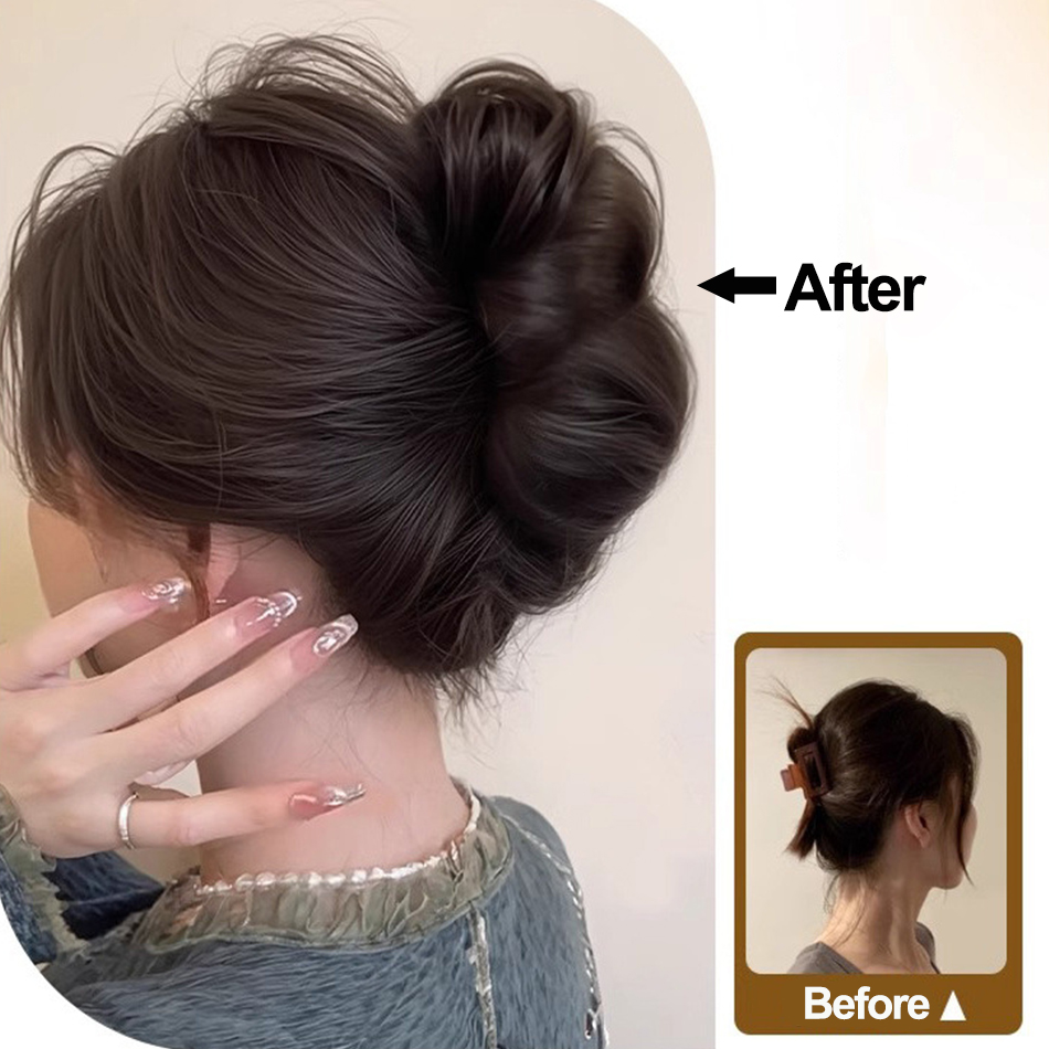 Synthetic Messy Bun Hair Piece - Claw Clip Messy Bun Hair Piece 评论和价格