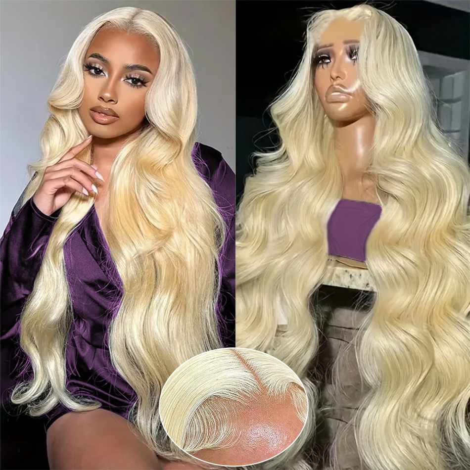 13X6 Body Wave Human Hair Wigs - 613 Blonde Body Wave Lace Front Wig 评论和价格