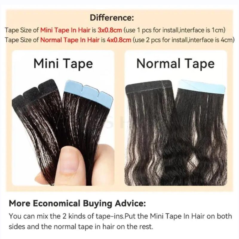 Mini Tape Hair Extensions Huma - Invisible Tape In Extensions Real Hair 评论和价格