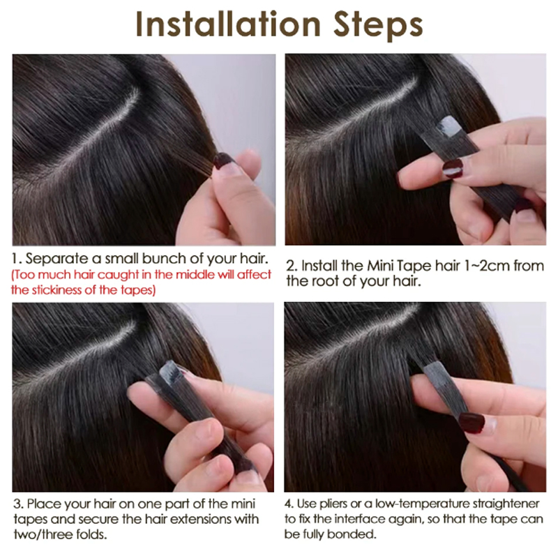 Mini Tape Hair Extensions Huma - Invisible Tape In Extensions Real Hair 评论和价格