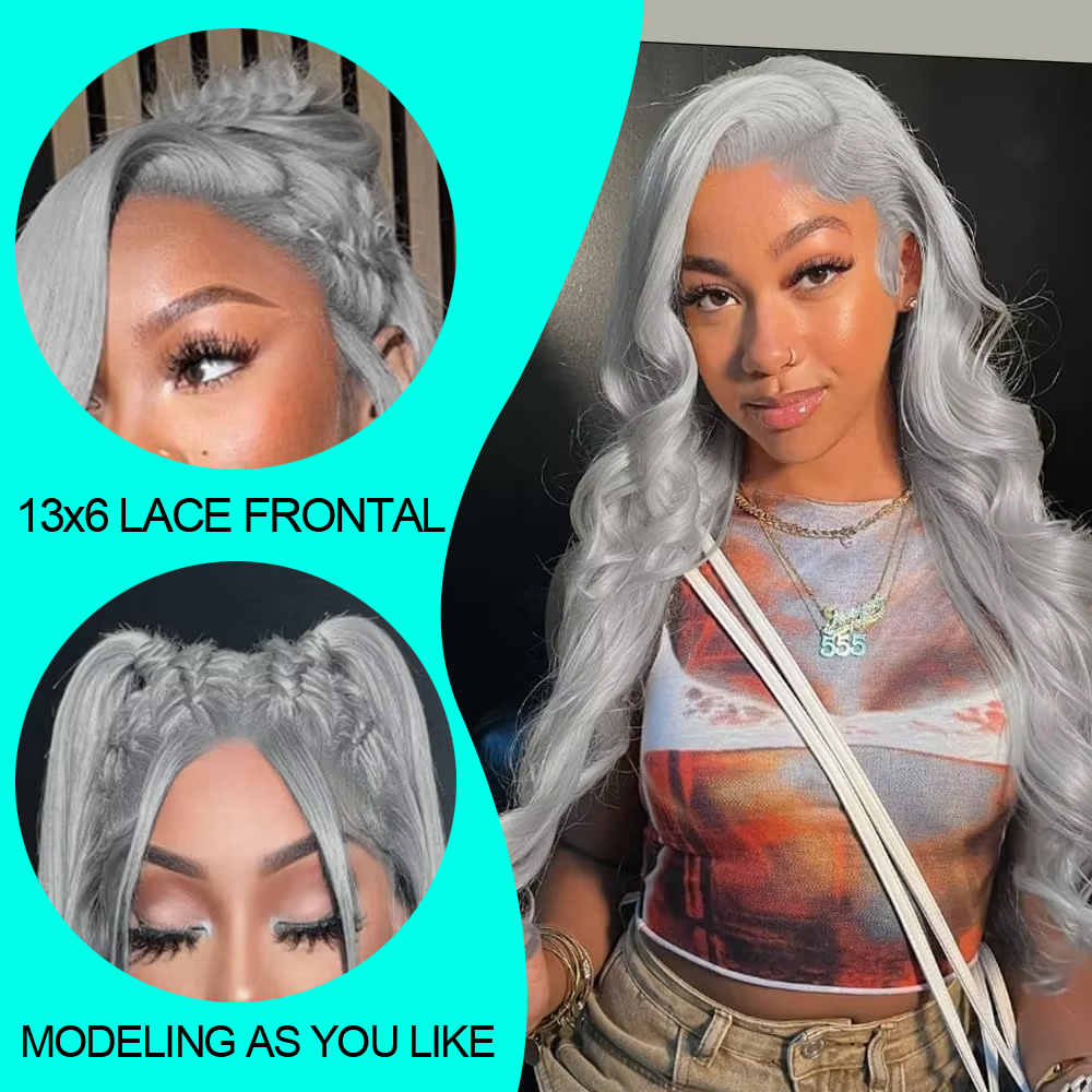Cosplay Body Wave Silver Grey  - 613 Blonde Body Wave Lace Front Wig 评论和价格
