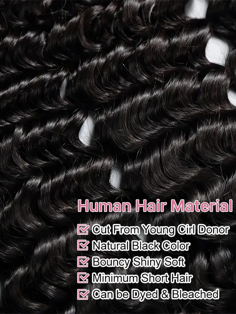 250 Density Deep Wave 4x4 Lace - Water Wave Bulk Human Hair For Braiding 评论和价格