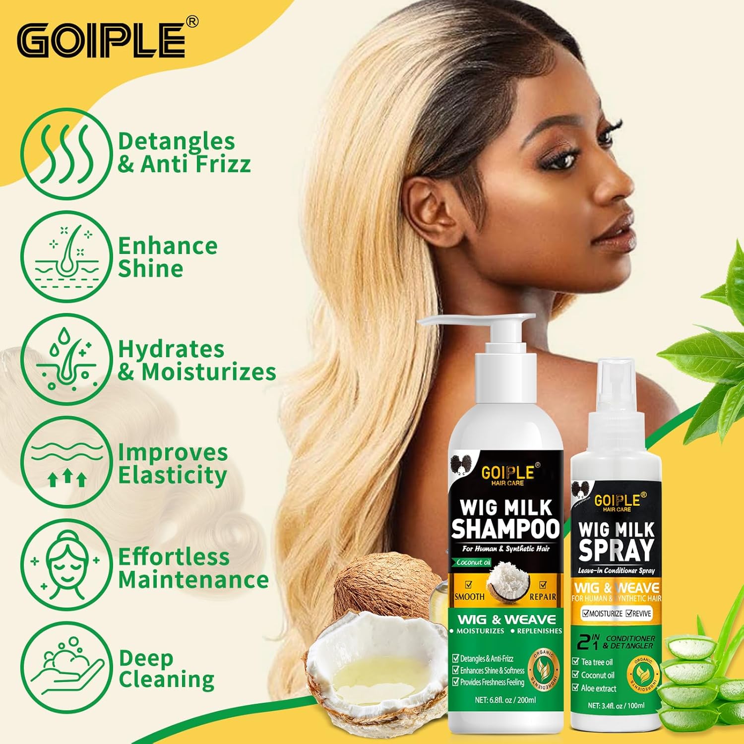 GOIPLE 3 in 1 Wig Care Kit wit - Synthetic Wigs 评论和价格