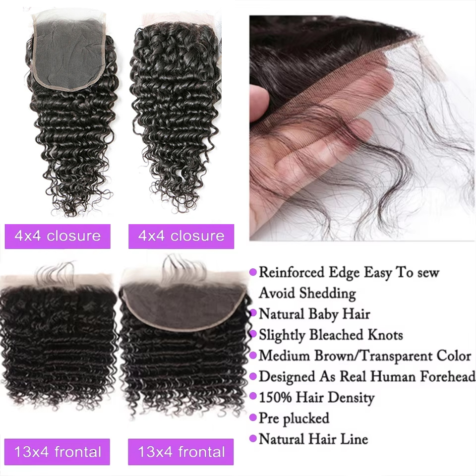 26 28 30 Inches Deep Wave Bund - Deep Wave 3 Bundles With Closure 评论和价格