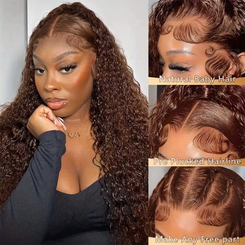 Chocolate Brown Colored 220% D - Human Hair Wigs 评论和价格