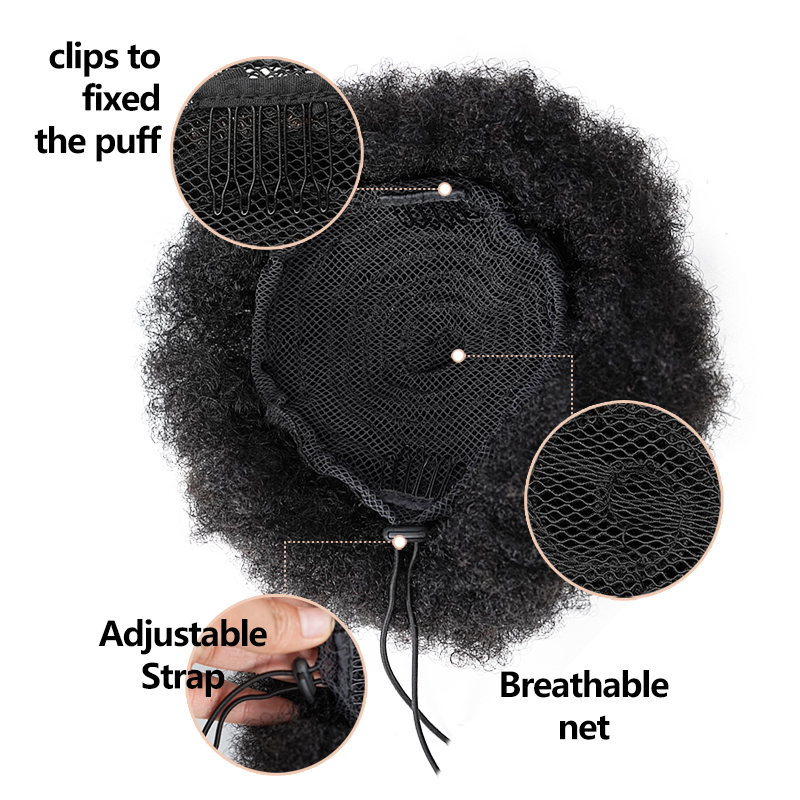 8 Inch Afro Puff Drawstring Po - Drawstring Afro Curly Puff Ponytail 评论和价格