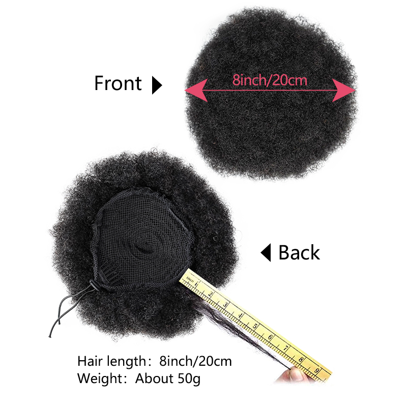 8 Inch Afro Puff Drawstring Po - Drawstring Afro Curly Puff Ponytail 评论和价格