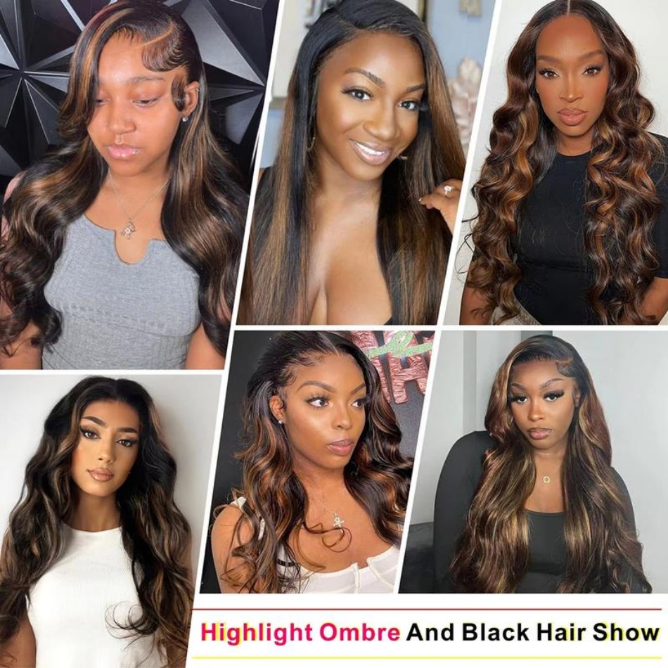 P1B30 Highlight Ombre Body Wav - Human Hair Wigs 评论和价格