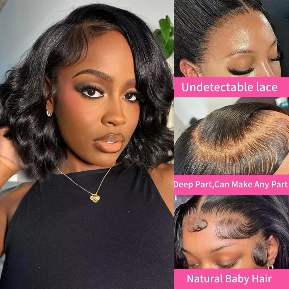Short Bob Human Hair Body Wave - Glueless Wear And Go Human Hair Wig 评论和价格