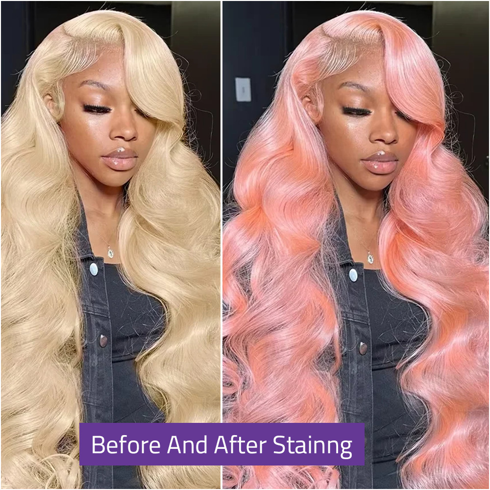 613 13x6 HD Transparent Lace F - 613 Blonde Body Wave Lace Front Wig 评论和价格