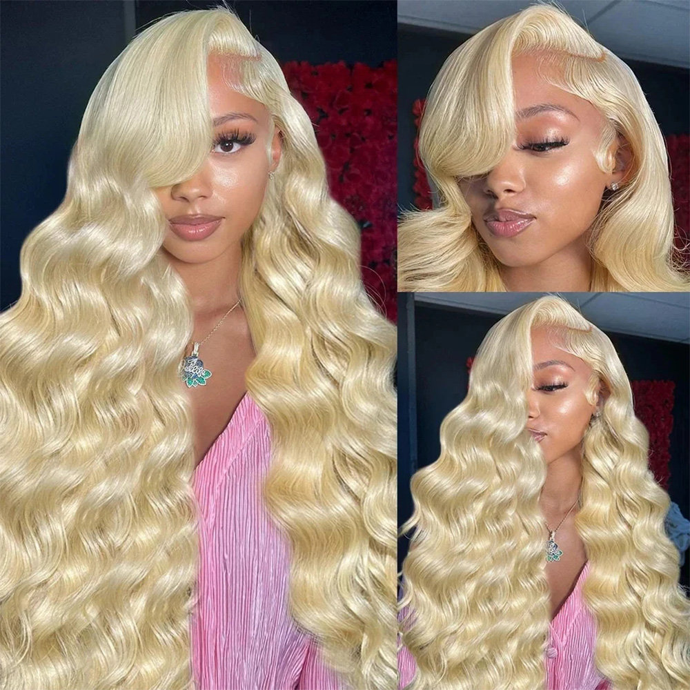 613 13x6 HD Transparent Lace F - 613 Blonde Body Wave Lace Front Wig 评论和价格