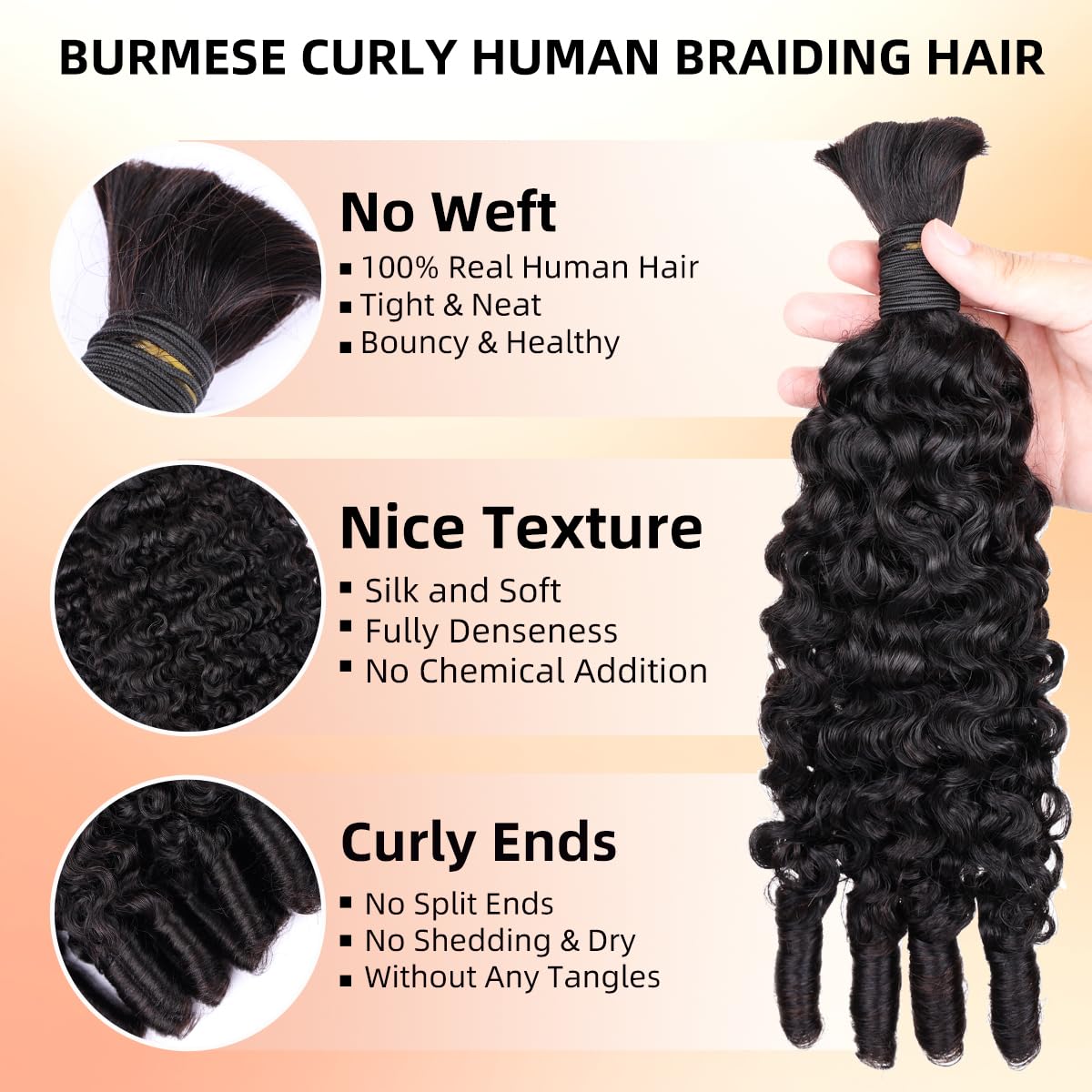 15A Human Braiding Hair for Bo - Water Wave Bulk Human Hair For Braiding 评论和价格