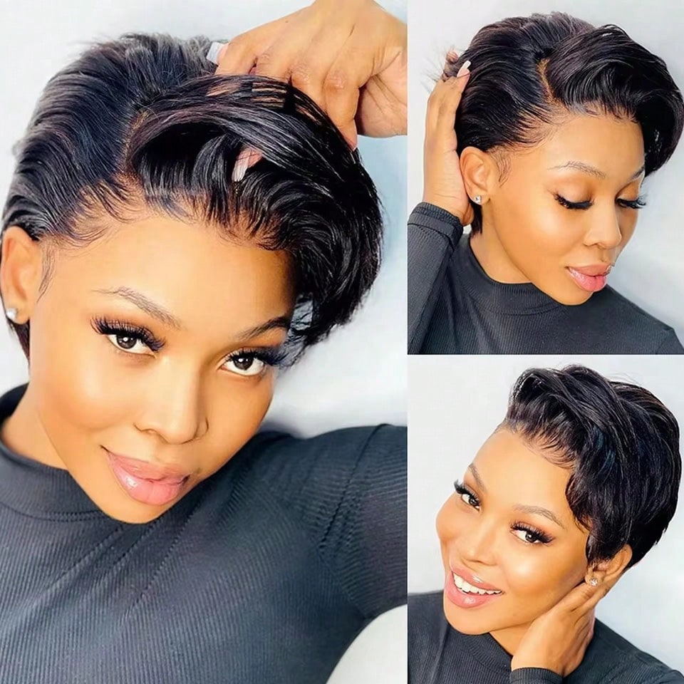 Short Cheap Wholesale Pixie Cu - Short Pixie Cut Wig Human Hair Cheap 评论和价格