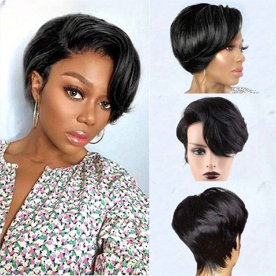 Short Cheap Wholesale Pixie Cu - Short Pixie Cut Wig Human Hair Cheap 评论和价格
