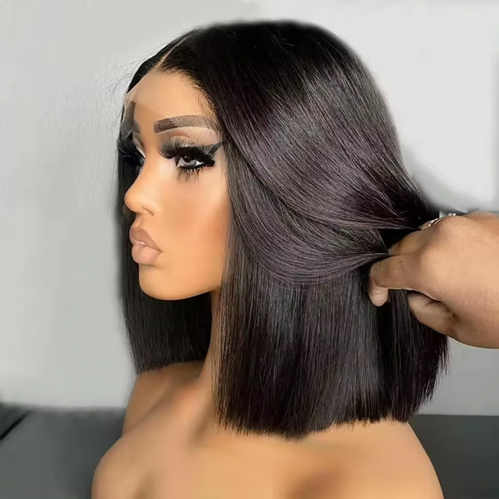 Brazilian Straight Bob 13x4 La - Pre Parted 13X4 Lace Front Bob Wig 评论和价格