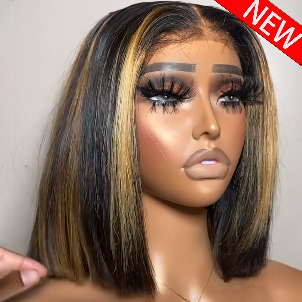 100% Human Hair Wig Highlight  - Glueless Wear And Go Human Hair Wig 评论和价格