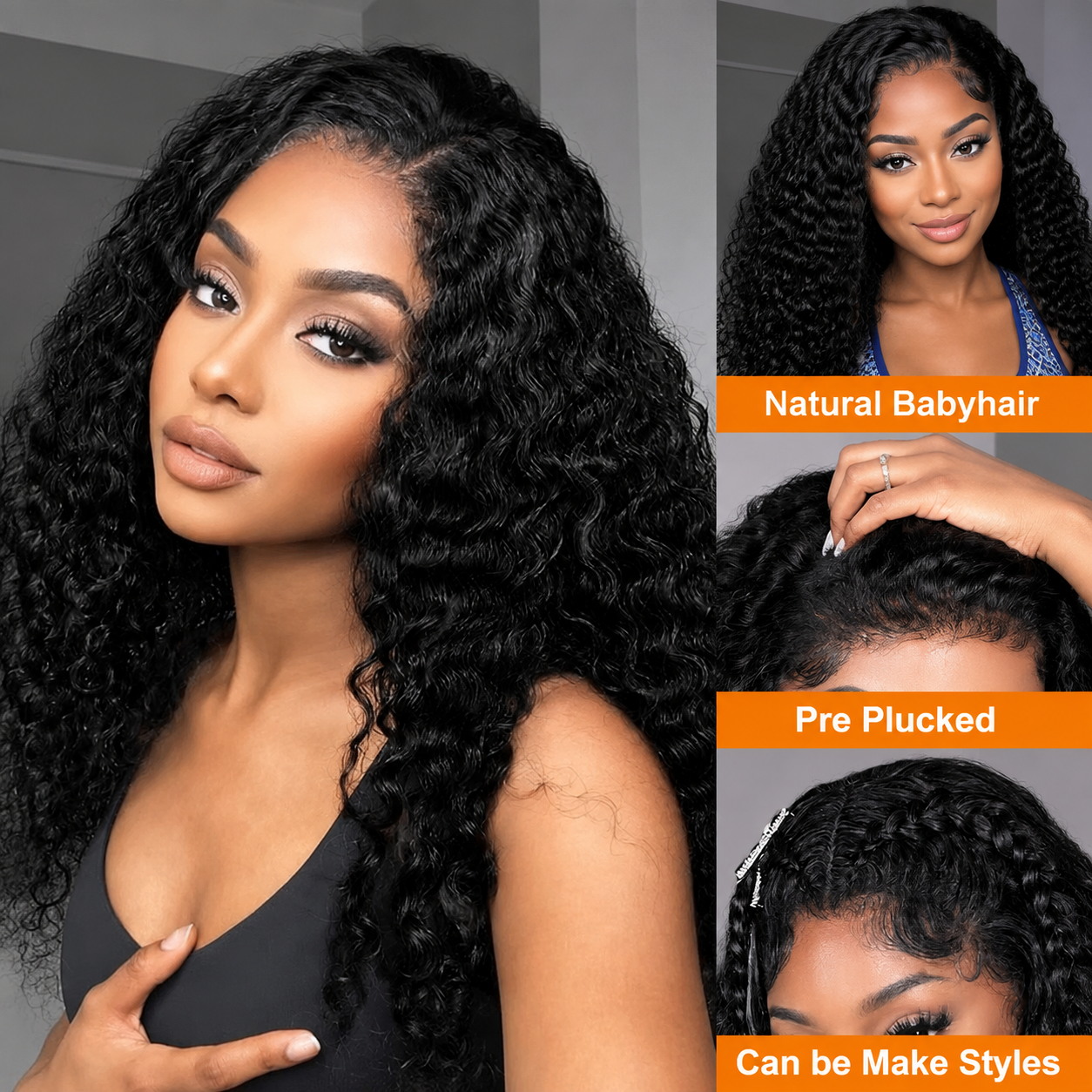 Ultra Fitted 250% Curly Wigs H - Hd Lace Frontal Wig Human Hair Pre Plucked 评论和价格